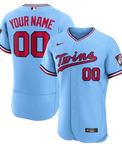 Minnesota Twins Alternate Authentic Custom Patch Jersey - Powder Blue Custom Jerseys Mlb - Robokeg