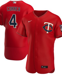 Minnesota Twins Carlos Correa 4 Alternate Player Jersey - Red Jersey - Robokeg
