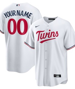 Minnesota Twins Home Custom Men Jersey - White - Robokeg