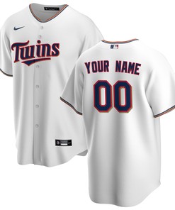 Minnesota Twins Home Replica Custom Jersey - White Custom Jerseys Mlb - Robokeg