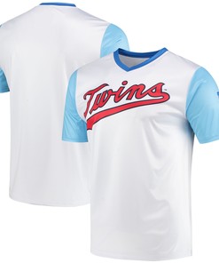 Minnesota Twins Stitches Cooperstown Collection Wordmark V-neck Jersey - White Mlb - Robokeg