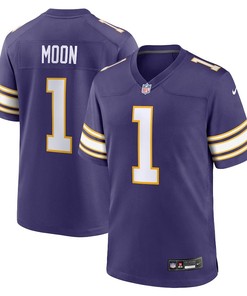 Minnesota Vikings #1 Warren Moon Classic Retired Player Game Jersey - Purple - Robokeg