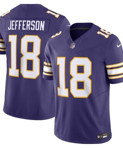 Minnesota Vikings #18 Justin Jefferson Classic Vapor Fuse Limited Jersey - Purple - Robokeg