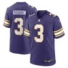 Minnesota Vikings #3 Jordan Addison Classic Player Game Jersey - Purple - Robokeg