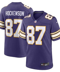 Minnesota Vikings #87 Tj Hockenson Classic Player Game Jersey - Purple - Robokeg