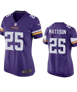Minnesota Vikings Alexander Mattison 2019 Nfl Draft Purple Game Womens Jersey - Robokeg