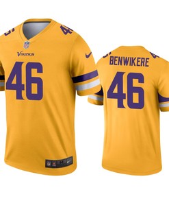 Minnesota Vikings Bene Benwikere Gold Inverted Legend Jersey - Robokeg