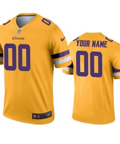Minnesota Vikings Custom Gold Inverted Legend Jersey - Robokeg