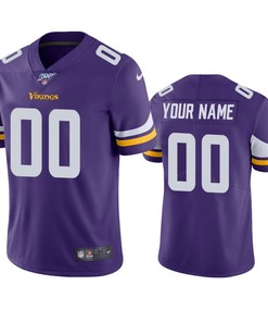 Minnesota Vikings Custom Purple 100th Season Vapor Limited Jersey - Robokeg