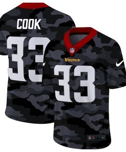 Minnesota Vikings Dalvin Cook #33 Nfl 2020 Camo Black Jersey - Robokeg