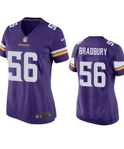 Minnesota Vikings Garrett Bradbury 2019 Nfl Draft Purple Game Womens Jersey - Robokeg