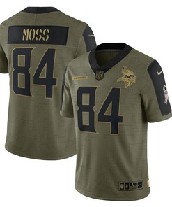 Minnesota Vikings Randy Moss 84 Nfl Olive 2021 Salute To Service Player Men Jersey For Vikings Fans - Robokeg