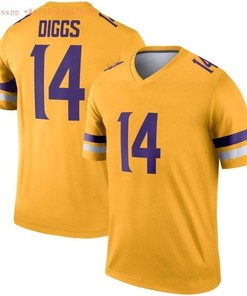 Minnesota Vikings Stefon Diggs #14 Nfl 2020 Gold Jersey Jersey - Robokeg