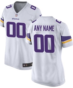 Minnesota Vikings Womens Custom Game Jersey - White Custom Jerseys Nfl - Robokeg