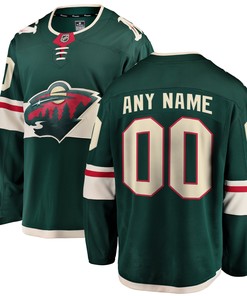 Minnesota Wild Fanatics Branded Home Breakaway Custom Jersey – Green Custom Jerseys Nhl