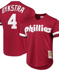 Mitchell & Ness Lenny Dykstra Philadelphia Phillies Cooperstown Collection Mesh Batting Practice Jersey - Scarlet Mlb - Robokeg
