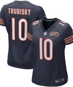 Mitchell Trubisky Chicago Bears Nike Womens 100th Season Game Jersey - Navy - Robokeg
