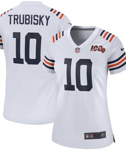 Mitchell Trubisky Chicago Bears Nike Womens 2019 100th Season Alternate Classic Game Jersey - White - Robokeg