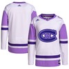 Montreal Canadiens Adidas Hockey Fights Cancer Primegreen Authentic Blank Practice Jersey - White/purple Nhl - Robokeg