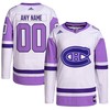 Montreal Canadiens Adidas Hockey Fights Cancer Primegreen Authentic Custom Jersey - White/purple Custom Jerseys Nhl - Robokeg