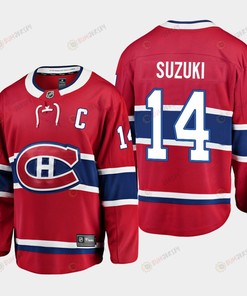 Montreal Canadiens Nick Suzuki 14 2023 Captain Patch Red Jersey Home - Robokeg