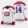 Montreal Canadiens Nick Suzuki 14 White 2023 Captain Patch Away Jersey Women - Robokeg