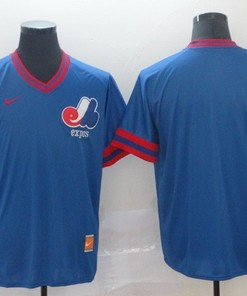 Montreal Expos Blue Mlb Personalized Retro Classic Throwback Jersey - Robokeg