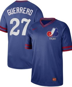 Montreal Expos Vladimir Guerrero #27 Blue Mlb Retro Classic Throwback Jersey - Robokeg