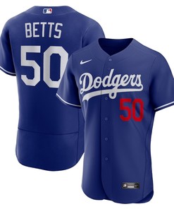 Mookie Betts 50 Los Angeles Dodgers Alternate Player Elite Jersey - Navy - Robokeg