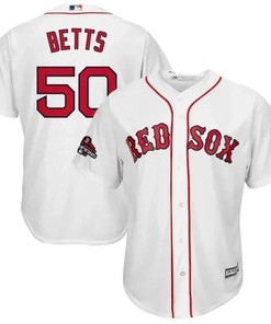 Mookie Betts Boston Red Sox 2018 World Series Champions Cool Base Big And Tall Player Jersey - White - Robokeg