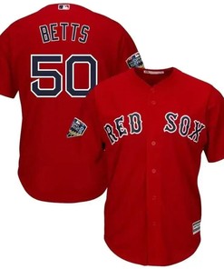 Mookie Betts Boston Red Sox 2018 World Series Cool Base Player Jersey - Scarlet - Robokeg