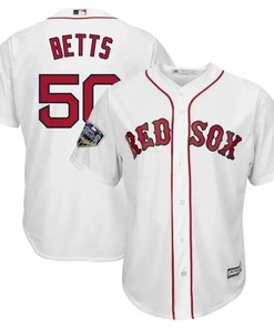 Mookie Betts Boston Red Sox 2018 World Series Cool Base Player Jersey - White - Robokeg