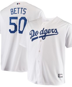 Mookie Betts Los Angeles Dodgers Big And Tall Replica Player Jersey White Mlb - Robokeg