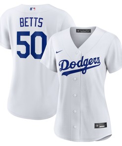 Mookie Betts Los Angeles Dodgers Womens Home Replica Player Jersey White Mlb - Robokeg