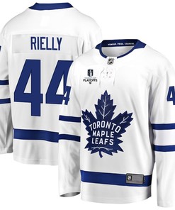 Morgan Rielly 44 Toronto Maple Leafs Stanley Cup 2023 Playoffs Patch Away Breakaway Men Jersey - White - Robokeg