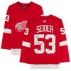 Moritz Seider Detroit Red Wings Autographed Jersey With Nhl Debut 10/14/21 Inscription - Red - Robokeg
