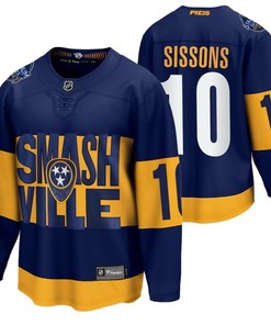 Nashville Predators 10 Colton Sissons 2022 Stadium Series Navy Jersey Jersey - Robokeg