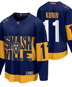 Nashville Predators 11 Luke Kunin 2022 Stadium Series Navy Jersey Jersey - Robokeg