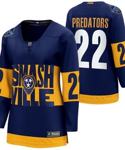 Nashville Predators 22 2022 Stadium Series Women Navy Jersey Jersey - Robokeg