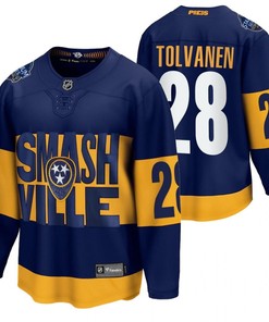 Nashville Predators 28 Eeli Tolvanen 2022 Stadium Series Navy Jersey Jersey - Robokeg