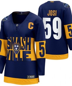 Nashville Predators 59 Roman Josi 2022 Stadium Series Women Navy Jersey Jersey - Robokeg