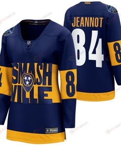 Nashville Predators 84 Tanner Jeannot 2022 Stadium Series Women Navy Jersey Jersey - Robokeg