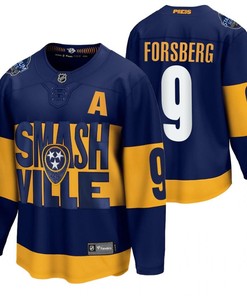 Nashville Predators 9 Filip Forsberg 2022 Stadium Series Navy Jersey Jersey - Robokeg