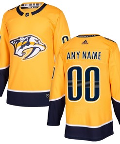 Nashville Predators Adidas Authentic Custom Jersey Gold Custom Jerseys Nhl - Robokeg