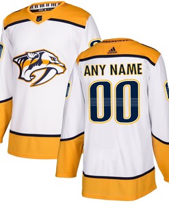 Nashville Predators Adidas Away Authentic Custom Jersey - White Custom Jerseys Nhl - Robokeg