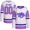 Nashville Predators Adidas Hockey Fights Cancer Primegreen Authentic Custom Jersey - White/purple Custom Jerseys Nhl - Robokeg