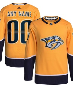 Nashville Predators Adidas Home Primegreen Authentic Pro Custom Jersey - Gold Custom Jerseys Nhl - Robokeg