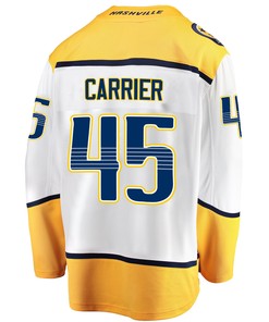 Nashville Predators Alexandre Carrier 45 Away 2022 Stanley Cup Playoffs Breakaway Men Jersey - White - Robokeg