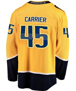 Nashville Predators Alexandre Carrier 45 Home 2022 Stanley Cup Playoffs Breakaway Men Jersey - Gold - Robokeg