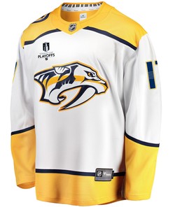Nashville Predators Ben Harpur 17 Away 2022 Stanley Cup Playoffs Breakaway Men Jersey - White - Robokeg
